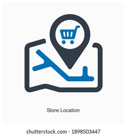 Store Address Or Store Location Icon Concept