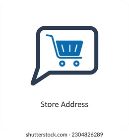 Concepto de icono de dirección y ubicación de la tienda