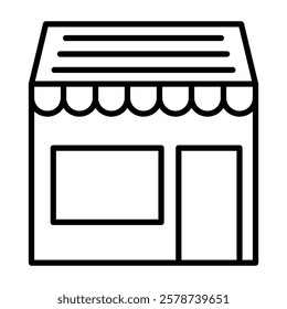 Store Aisle Vector Line Icon Design