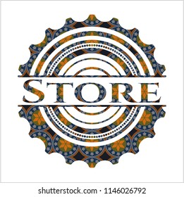 Store arabic badge. Arabesque decoration.