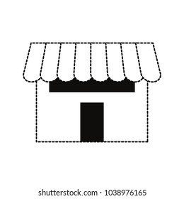 store with awning  sticker vector illustration