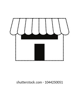 store with awning  sticker vector illustration
