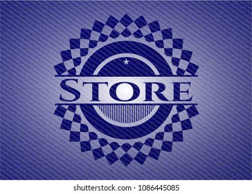  Store badge with jean texture
