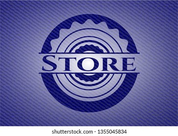 Store badge with jean texture