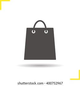 Store bag icon. Drop shadow silhouette symbol. Shopping package. Vector isolated illustration
