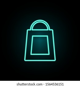 Store bag neon icon. Simple thin line, outline vector of web icons for ui and ux, website or mobile application
