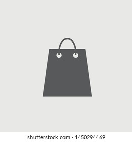 Store bag vector icon soild grey