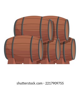 Store barrel icon cartoon vector. Wine cellar. Food drink