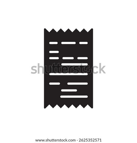 Store Bill with Tear Line Representing Receipt and Transaction in Retail