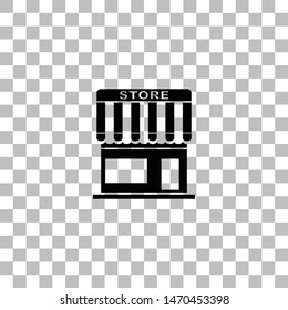 Store. Black flat icon on a transparent background. Pictogram for your project