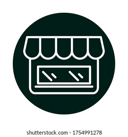 store block and line style icon design of Shop supermarket and market theme Vector illustration