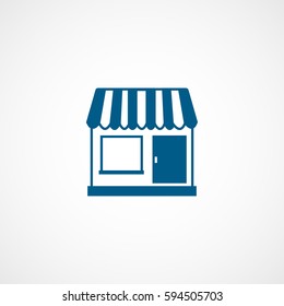 Store Blue Flat Icon On White Background