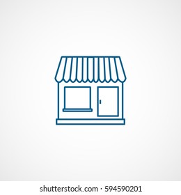 Store Blue Line Icon On White Background