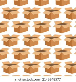 Store box pattern, poster with white background in vector for commercial use, set of icons.