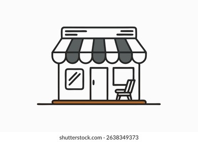 store building awning vector icon