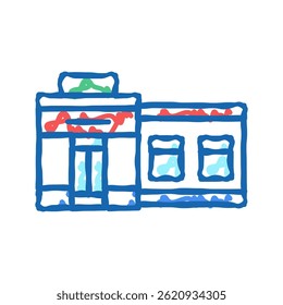 store building doodle icon sketch vector. store building sign. isolated symbol illustration