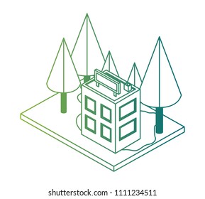 store building exterior with landscape isometric