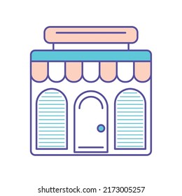 store building icon flat isolated