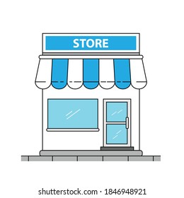 Store building icon. Illustration isolated on white background.