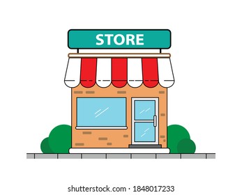 Store building icon. Illustration isolated on white background.