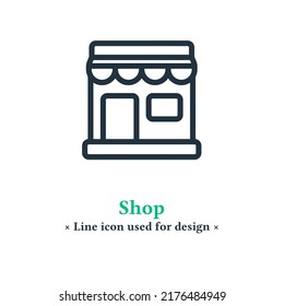 Store building icon isolated on white background, shop symbol for web and mobile apps.