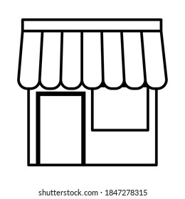 store building icon over white background, line style, vector illustration