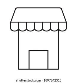 store building icon over white background, line style, vector illustration