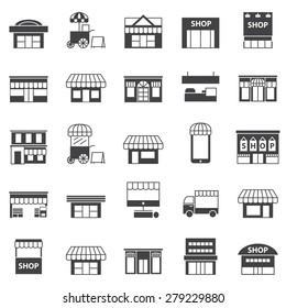 Store And Building  Icon Set 