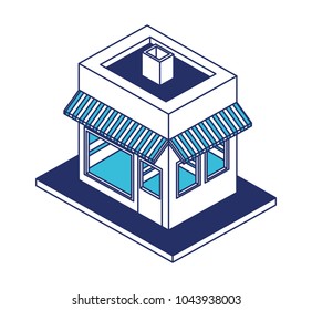 store building isometric icon
