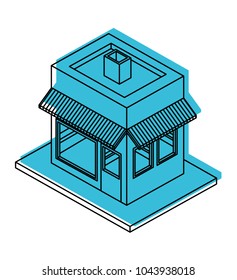 store building isometric icon