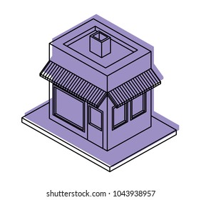 store building isometric icon