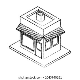 store building isometric icon