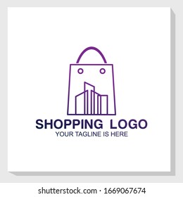 store building logo template design vector, shopping logo vector