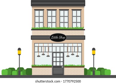 Store Building vector illustration, Pastel color and vintage style