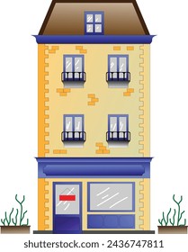 VECTOR DE CONSTRUCCIÓN DE TIENDA, SIMPLE, COLORIDO