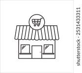 Store bulding icon outline vector