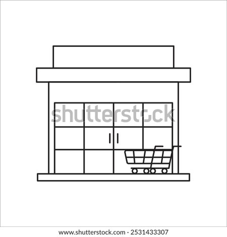 Store bulding icon outline vector