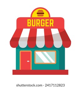 Store burger icon illustration. Vector design