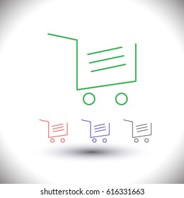 Store cart vector icon line design