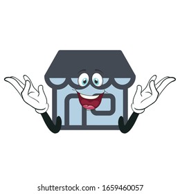 store cartoon character design with expression