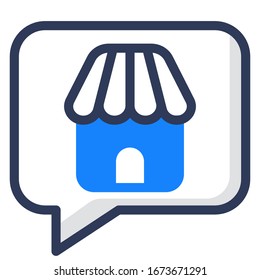 store chat business outline icon 