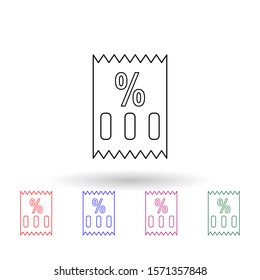 Store check multi color icon. Simple thin line, outline vector of sale icons for ui and ux, website or mobile application