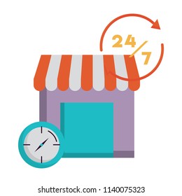 store and clock icon