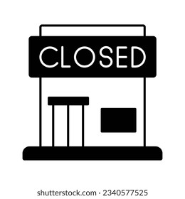 Store close Glyph Vector Icon that can easily edit or modify

