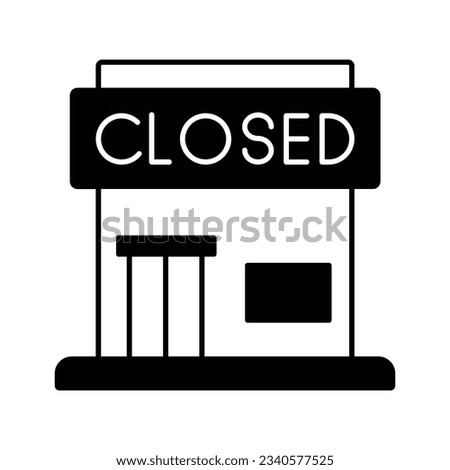 Store close Glyph Vector Icon that can easily edit or modify

