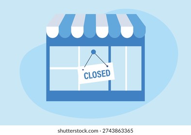 Store closed concept vector illustration