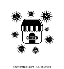 store closed icon. impact of corona virus, lockdown. Vector illustration