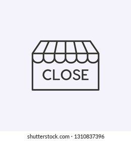 Store closed icon isolated on background. Shopping symbol modern, simple, vector, icon for website design, mobile app, ui. Vector Illustration