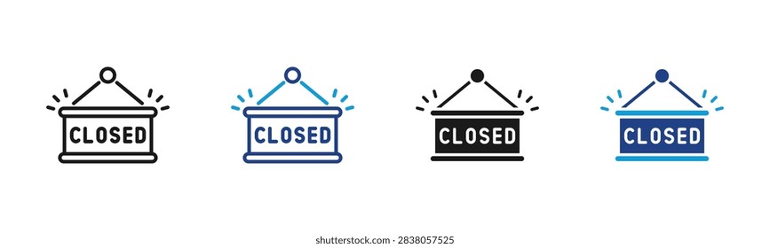 Store Closed Web icon with multiple style collection