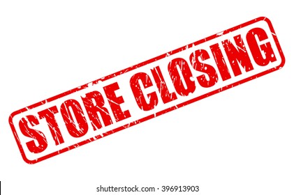 STORE CLOSING RED STAMP TEXT ON WHITE